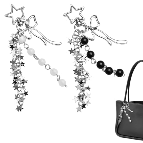 ZORBES® 2Pcs Fashion Phone Charms Chic Y2K Stars Bow Beading Phone Charm Strap Metal Star Buckle Keychain Charm Bag Charm Besties Friendship Phone Charms Gift ZORBES® 2Pcs Fashion Phone Charms Chic Y2K Stars Bow Beading Phone Charm Strap Metal Star Buckle Keychain Charm Bag Charm Besties Friendship Phone Charms Gift